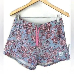 Mosmann Womens Pink Blue Floral Swim Beach Shorts Girlie Euro Summer Medium